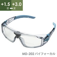 老眼用保護めがね リーディンググラス MD-202 バイフォーカル ＋1.5〜3.0度