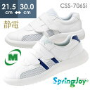 ミドリ安全 メディカルエレパス スプリングジョイ CSS-706Si 静電 作業靴 ホワイト ネイビー 21.5〜30.0cm