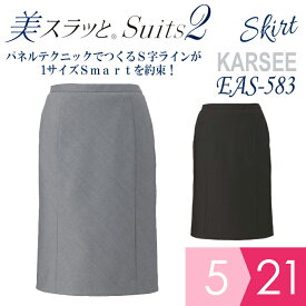KARSEE カーシー オフィスウェア 女性用 美スラッと(R) Suits2 セミタイトスカート EAS-583 グレー ブラック 5～21号