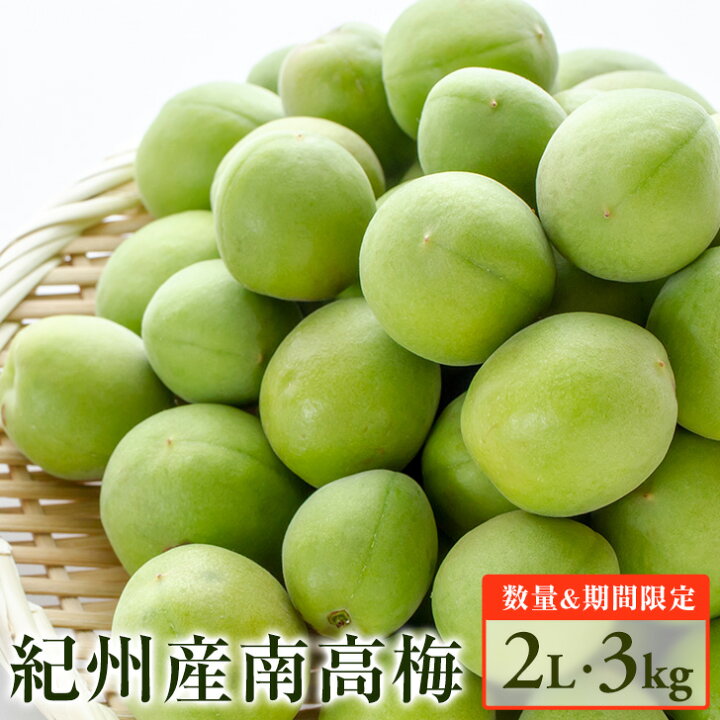 楽天市場】和歌山県産 紀州南高梅 【青梅】秀品 3kg 2Lサイズ（中粒 