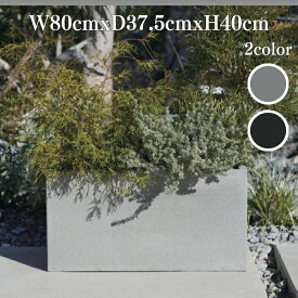 植木鉢 おしゃれ 大型 四角 リオ モノ 幅80cm 高さ40cm 鉢カバー ファイバーセメント製 寒冷地対応 グレー ブラック スクエア 北欧 屋外 室内 兼用 観葉植物用 サボテン 特大 ガーデニング ベランダ 玄関 インテリア プランター 深型