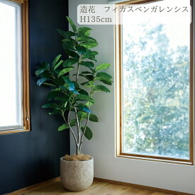 観葉植物 造花 フィカス ベンガレンシス BROWN 全高約135cm 大型 ゴムの木 フェイクグリーン 本物そっくり おしゃれ インテリア 人工観葉植物 アーティフィシャルグリーン オフィス 店舗 ホテル 開店祝い 室内 ベンガルゴム フェイク