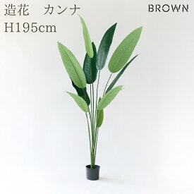 観葉植物 造花 カンナ BROWN 全高約195cm 大型 フェイクグリーン 高級 本物そっくり リアル おしゃれ インテリア 人工観葉植物 アーティフィシャルグリーン 南国 リゾート オフィス 店舗 ホテル 開店祝い 室内 リビング 玄関 風水 フェイク
