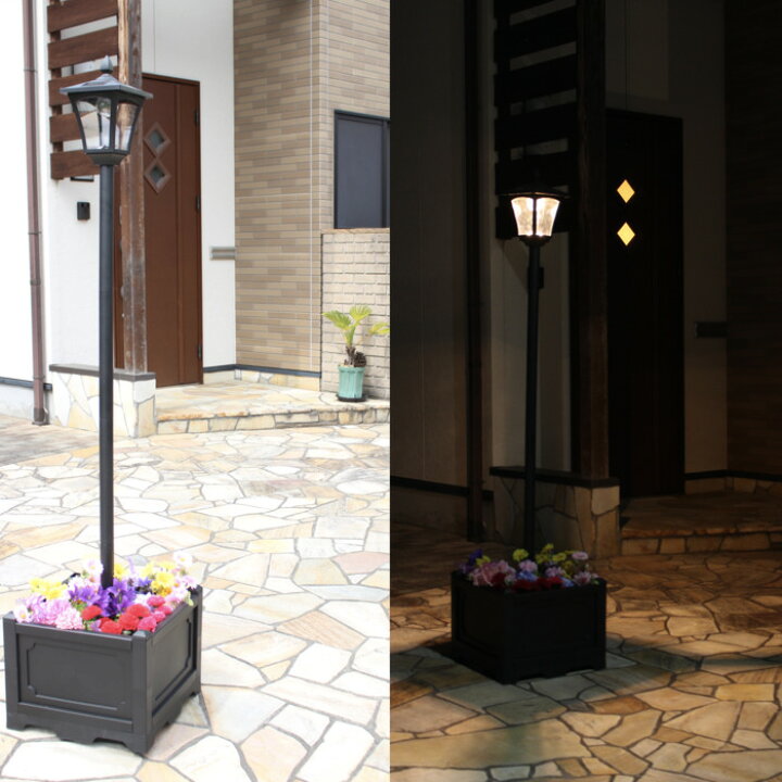 楽天市場】プランター付きガーデンライト ソーラー おしゃれな外灯  