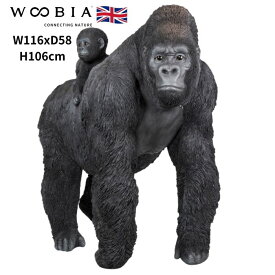 置物 ゴリラ親子 グッズ 特大 高さ106cm woobia ウービア 大きい かわいい おしゃれ ガーデン インテリア オブジェ 巨大 可愛い プレゼント 北欧 玄関 雑貨 動物 モダン 面白い 庭 ギフト 屋外 家 リアル 玄関先 ガーデンオーナメント