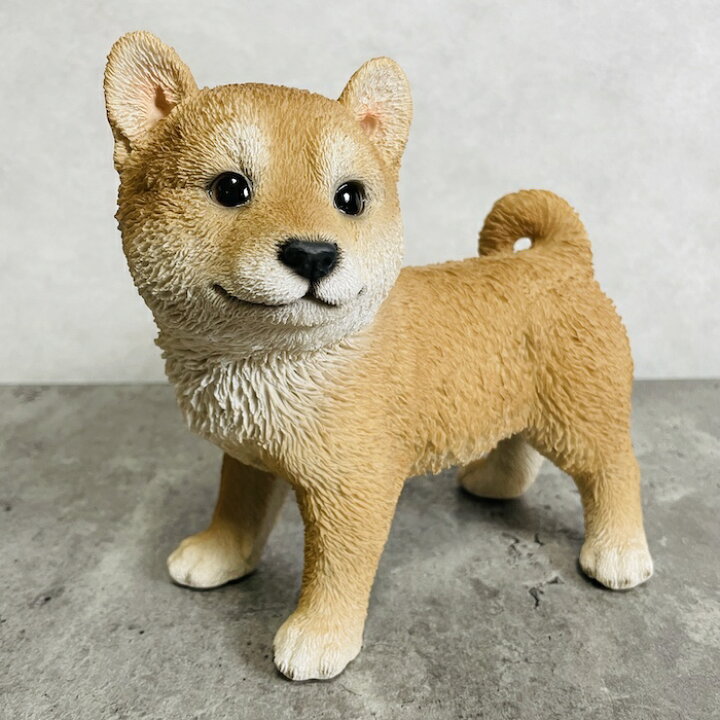 楽天市場】かわいい 犬の置物 高さ18cm 横向き柴犬 グッズ woobia 
