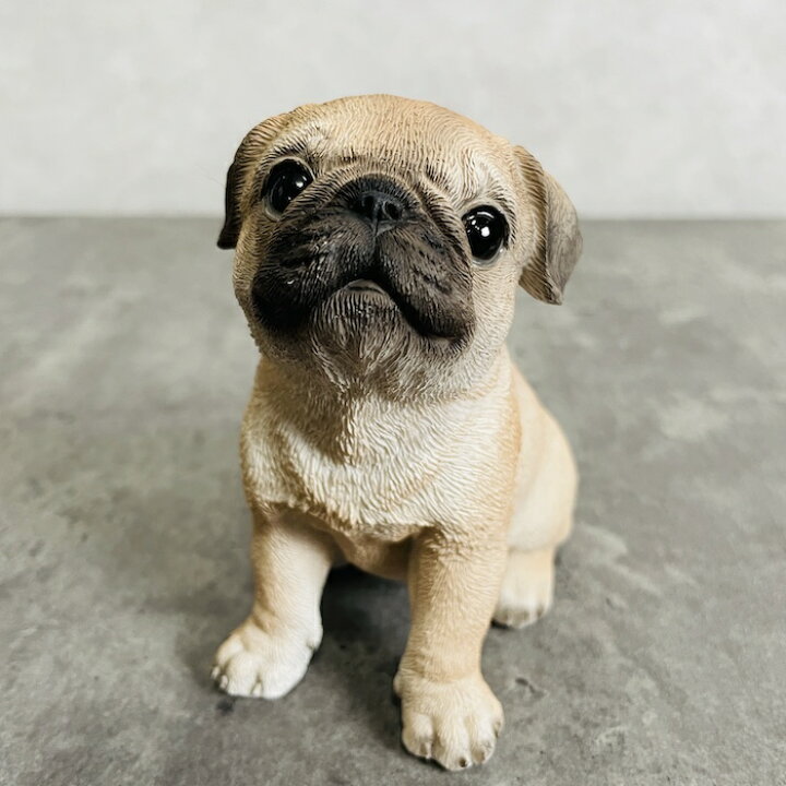 楽天市場】犬 置物 小さい かわいい 頭を上げる パグ woobia ウービア 