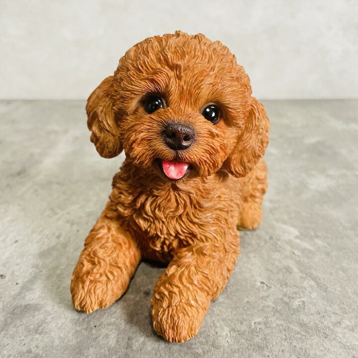 オブジェ 置物 トイプードル 犬 馬鹿らしい 子犬 動物 かわいい インテリア
