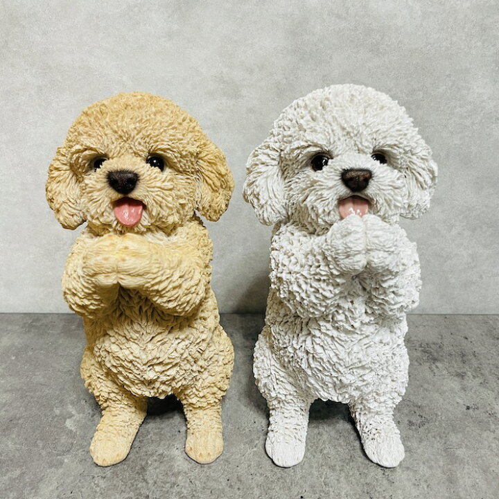 楽天市場】かわいい 犬 置物 おねだりプードル 高さ22cm woobia 