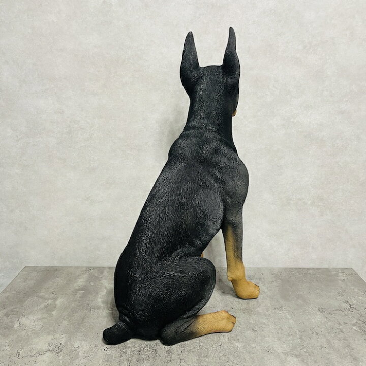 楽天市場】犬 置物 大きい お座りドーベルマン 特大 グッズ 高さ約61cm 