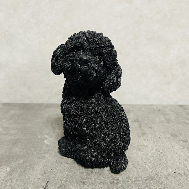 楽天市場】かわいい 犬 置物 振り返るトイプードル ブラック 小 woobia 