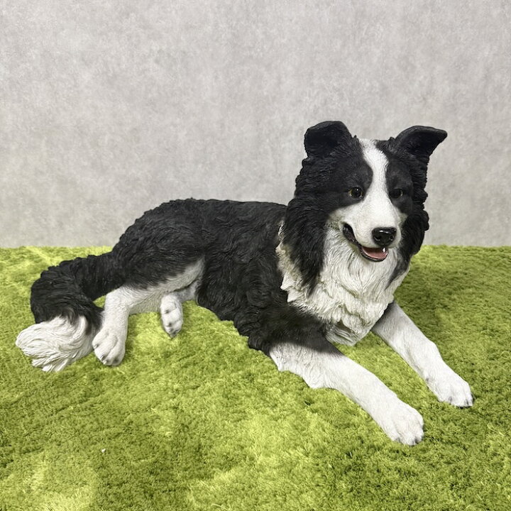 楽天市場】犬 置物 大きい うつぶせボーダーコリー 横幅75cm woobia 
