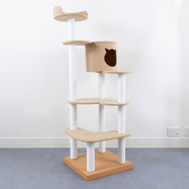 7色から選べる！ 国産キャットタワー ハート型のステップで可愛いデザイン 猫用アイテム 猫タワー 幅55×奥行55×高さ166cm te-ace-b