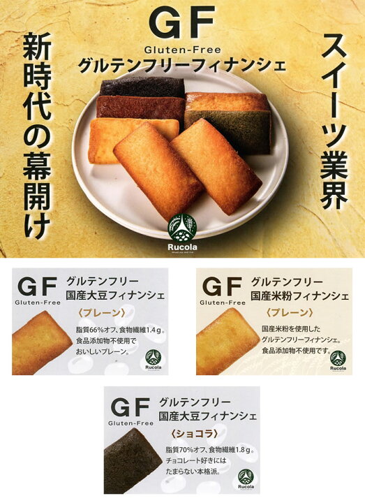 楽天市場 メール便送料無料 ルコラ Gf グルテンフリー フィナンシェ 10つ選べるお試しセット 低脂質 食品添加物不使用 みどり商店