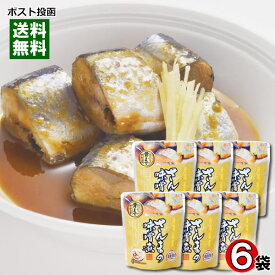 北海道産 さんまの味噌煮 骨まで食べれる 95g×6袋まとめ買いセット 兼由【メール便送料無料】