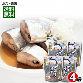 北海道産 さんまの黒酢煮 骨まで食べれる 95g×4袋まとめ買いセット 兼由【メール便送料無料】