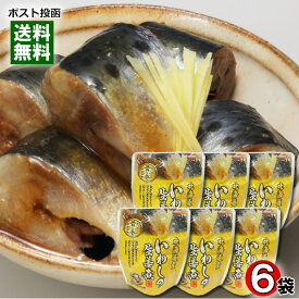 北海道産 いわしの生姜煮 骨まで食べれる 95g×6袋まとめ買いセット 兼由【メール便送料無料】