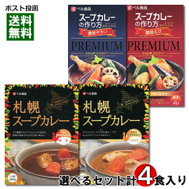 ベル食品 札幌スープカレー（レトルト） 2種類から2つ選べる ＋スープカレーの作り方（スープカレーの素） プレミアム 2種類から1つ選べる 計3つ詰め合わせセット【メール便送料無料】