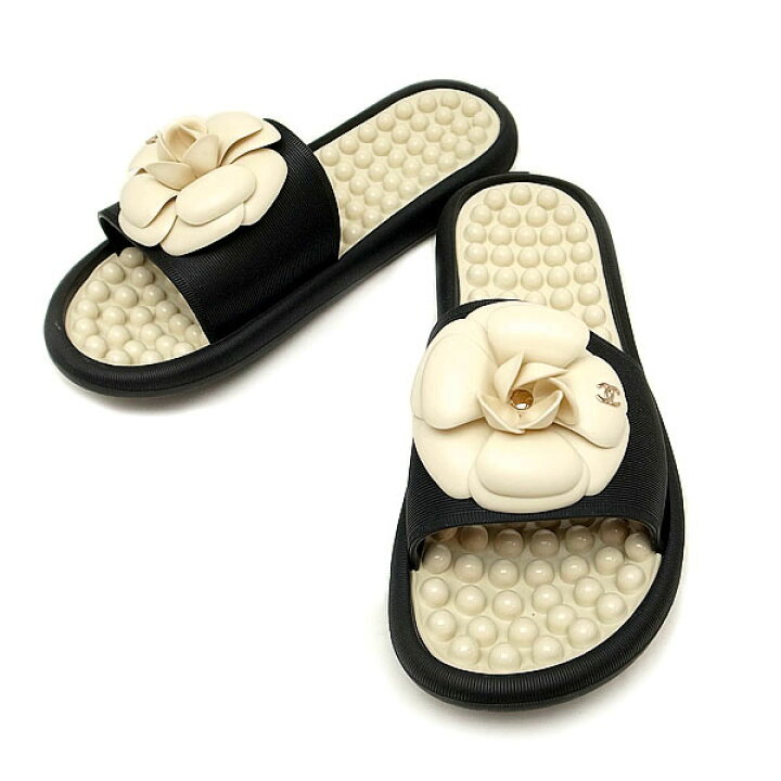 CHANEL カメリア ラバーサンダル 37