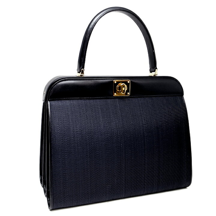 楽天市場】【緑屋質屋】コンテス ハンドバッグ ホースヘアー ネイビー  