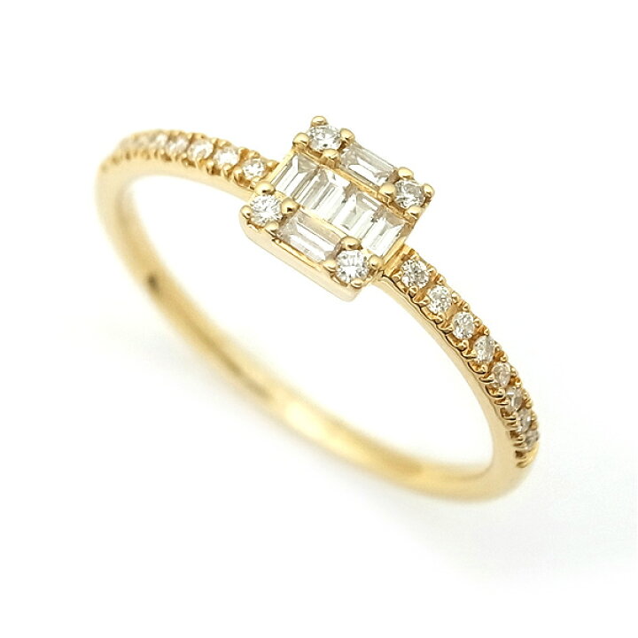 BELLESIORA ベルシオラ K18YG 埋め込ま イエローゴールド スクエア  