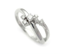 【緑屋質屋】ヴァンドーム青山　ダイヤモンドリング　0.13ct　K18WG【中古】