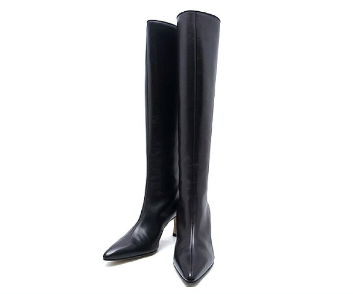 楽天市場】【緑屋質屋】マノロブラニク ロングブーツ カーフ/黒 #36  
