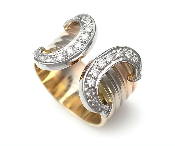 楽天市場】【緑屋質屋】カルティエ 2Cリング LMサイズ ダイヤ入り #50  