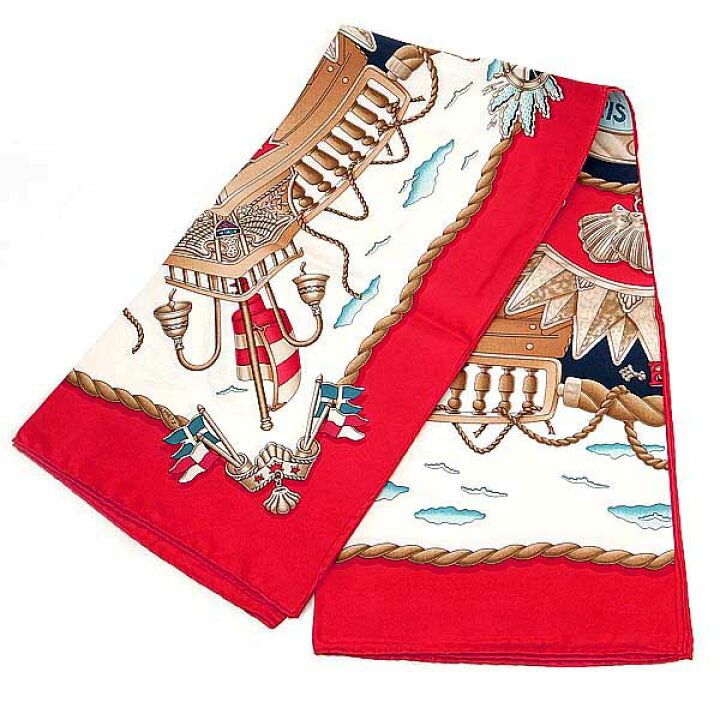 楽天市場】【緑屋質屋】エルメス カレ90(スカーフ) RAILING 船の手摺  