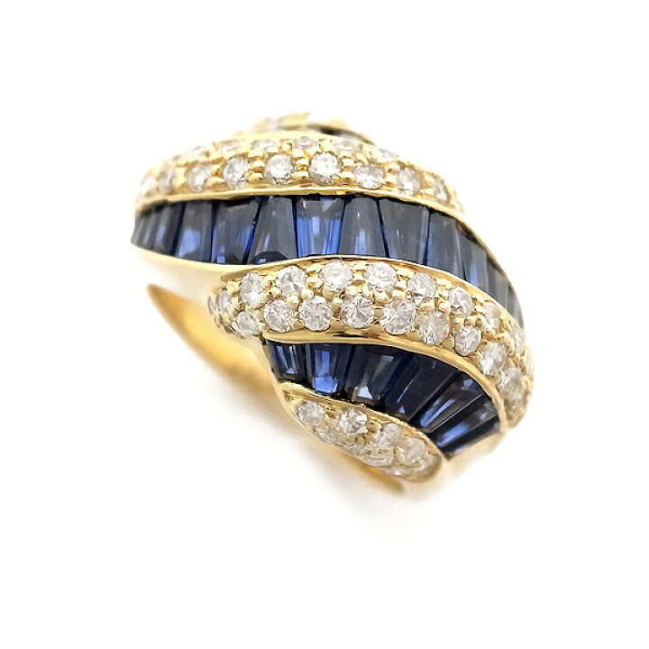 K18YG サファイア ダイヤモンド リング 0.425ct D0.28ct 楽天市場  