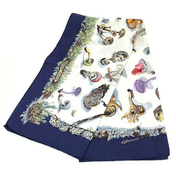 楽天市場】【緑屋質屋】エルメス カレ90(スカーフ) Champignons(キノコ  