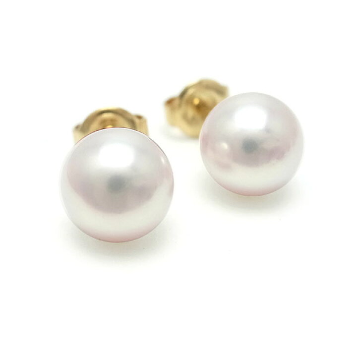 楽天市場】【緑屋質屋】ミキモト パール ピアス 8.7mm PE-2K K18YG  