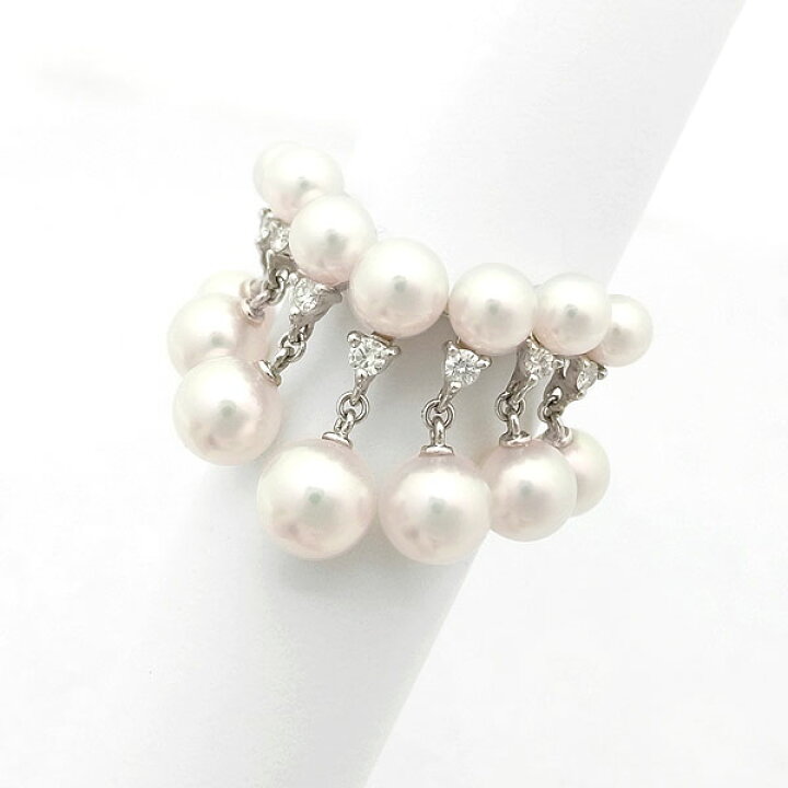 楽天市場】【緑屋質屋】ミキモト パール リング ダイヤ入り 4.0mm～6.1 