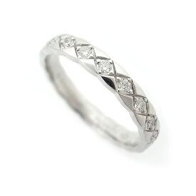 【緑屋質屋】シャネル ココクラッシュ リング ミニモデル ダイヤ入り #56 K18WG Ref.J11871【中古】