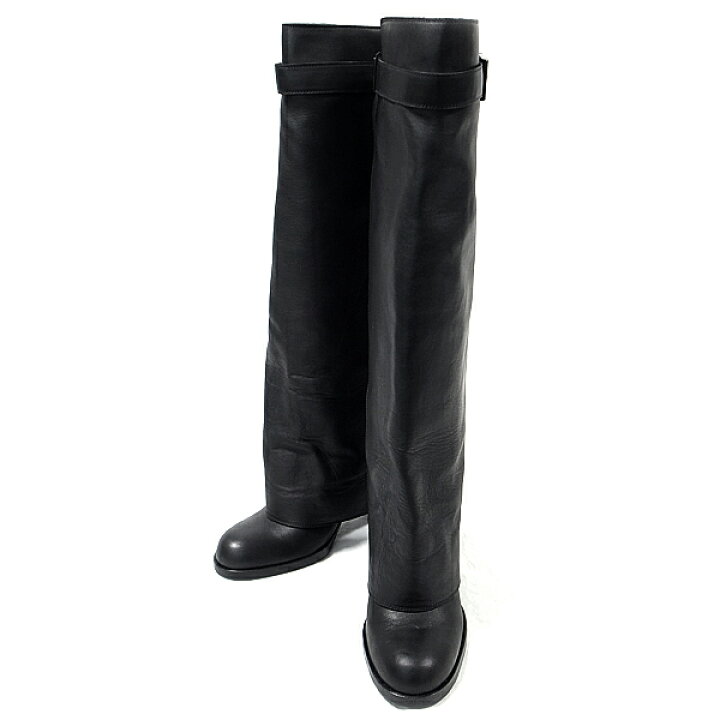 楽天市場】【緑屋質屋】シャネル ロングブーツ #38 レザーxブラック  