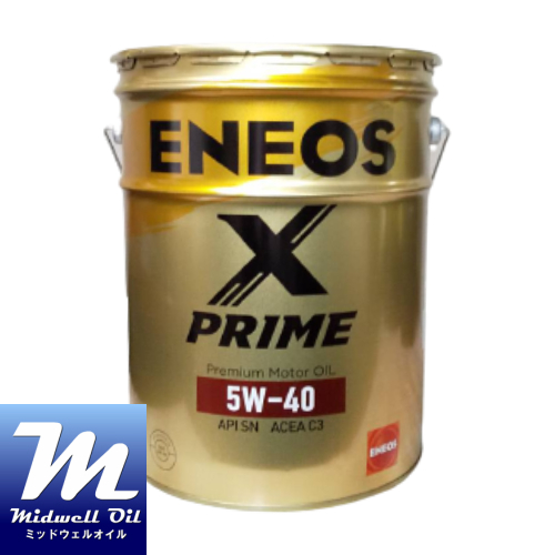ENEOS(エネオス) ／ 旧JXTGエネルギー ENEOS X PRIME (エネオス エックスプライム) エンジンオイル SN C3 5W-40 100％化学合成油 20L