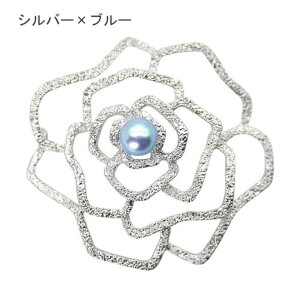 パール ブローチ(6276) アコヤ真珠 7.0mm 卒業 入学用 コサージュに最適!ローズモチーフ 薔薇 本真珠 ブローチ 母の日 人気 送料無料