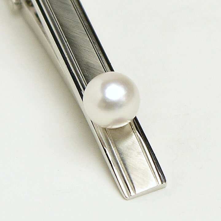 楽天市場】パール ネクタイピン（8325） アコヤ真珠 7.0mm シルバー 
