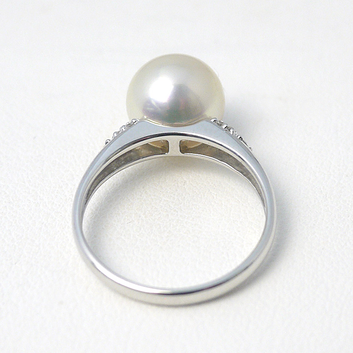 楽天市場】パールリング（7245) 9.5mmアコヤ真珠 指輪 ダイヤモンド