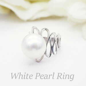パール リング(7279) 指輪 白蝶真珠 13.5mm K18WG 18金 ホワイトゴールド 母の日 結婚式 パーティー プレゼント 送料無料
