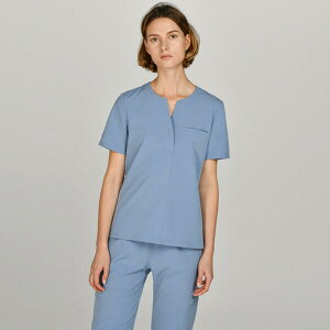  p R[g Notch neck Front Pocket Scrub Women's Top Ceil Bluea@jtH[fUCi[uh AcmeciҁEa@EpEXNuE㖱߂Ȃǂ̐Xł Acmeci