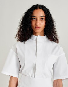 nEXCAMNVFtR[głBFlap Hidden Drop Shoulder Oversized Fit Aero Stretch Women Chef Coat#AJ2061 WhiteHXEzeEڋqE~[ERbNR[gEGv̐X a-montGv