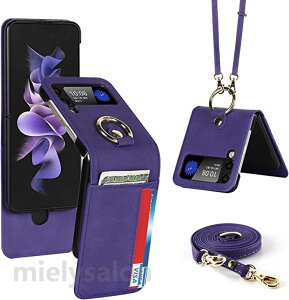 Galaxy Z Flip4 �P�[�X �X�g���b�v�t�� Samsung Galaxy Z Flip4 5G docomo SC-54C / au SCG17 �w�ʃJ�o�[ ���|�� �񂩂� �΂߂��� �V�����_�[ ��|�� �����O�t�� ����_�炩�� PU���U�[ ZFlip4 5g sc54c �g�уJ�o�[ 