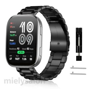Amazfit Bip 6 �����o���h 22mm �o���h �X�e�����X �����o���h �����x���g �ւ��X�g���b�v �h�K �������t�� �r�W�l�X�� �j�����p Amazfit Bip 6 - �u���b�N ��������