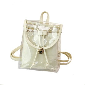 【送料無料】Mies' M-B0007 PVCスケルトンリュックバッグ ショルダーバッグ 透明 クリア リュックサック バッグ お洒落な レディース バッグ ゼリーバッグ