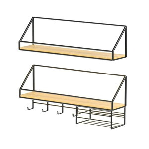 ウォールシェルフ オシャレ 賃貸 壁面 収納 ラック 押しピン 跡 目立たない シール 吊り下げ 棚 木製 フック ティッシュ 白 黒