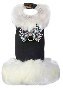 Susan Lanci/X[UV[Classic Glen Houndstooth Nouveau Bow White Fox Fur CoatptFCNt@[R[g