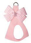 ★Susan Lanci/スーザンランシー★Puppy Pink Houndstooth Nouveau Bow with Pink Giltmore Harnessスワロフスキー付ハーネス
