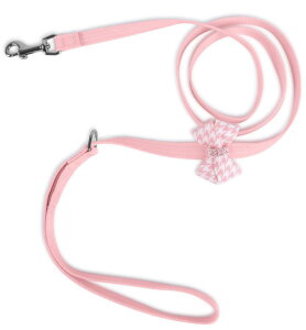 Susan LanciX[UV[Puppy Pink Houndstooth Nouveau Bow with Pink Giltmore LeashEgXG[h[h