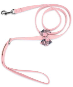Susan LanciX[UV[Puppy Pink Plaid Nouveau Bow with Pink Giltmore LeashEgXG[h[h